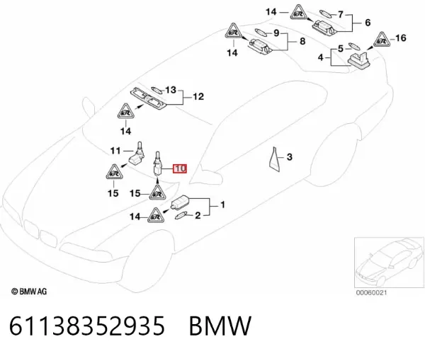 Base (casquilho) de lâmpada do painel de instrumentos 61138352935 BMW