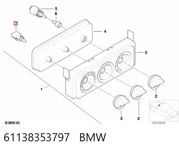 Circuito de contato da luz traseira 61138353797 BMW