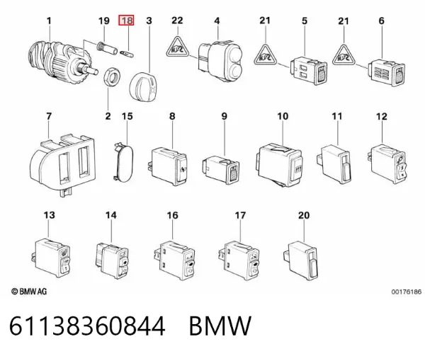 Lâmpada 61138360844 BMW