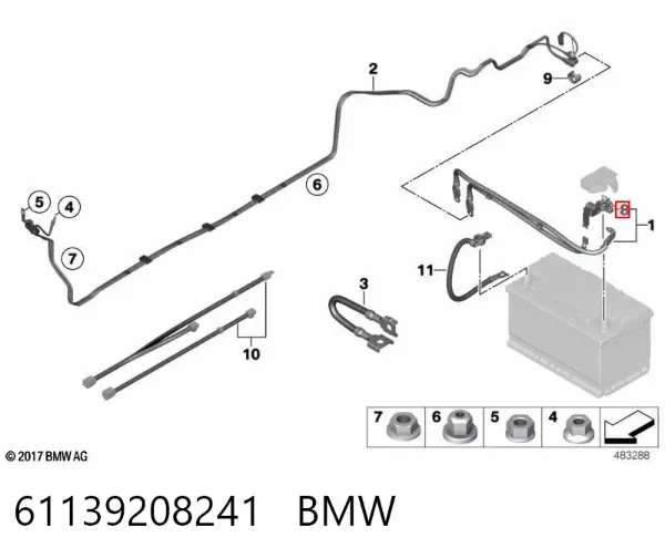 Borne de bateria recarregável (PILHA) 61139208241 BMW
