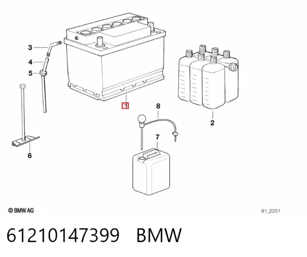 Bateria recarregável (PILHA) 61210147399 BMW