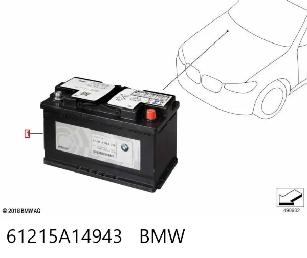 Bateria recarregável (PILHA) 61215A14943 BMW