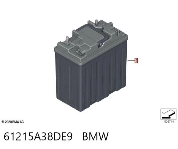 Bateria recarregável (PILHA) 61215A38DE9 BMW