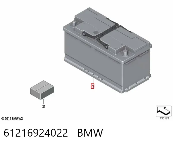 Bateria recarregável (PILHA) 61216924022 BMW