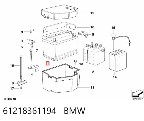Bateria recarregável (PILHA) 61218361194 BMW