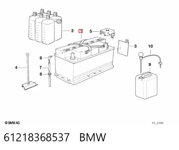 Bateria recarregável (PILHA) 61218368537 BMW