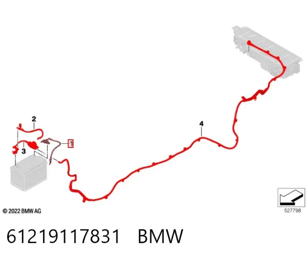 Cabo de terra de bateria recarregável (PILHA) 61219117831 BMW