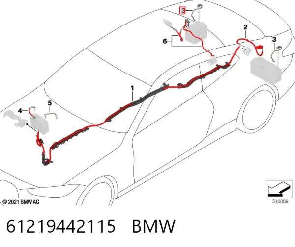 Cabo de terra de bateria recarregável (PILHA) 61219442115 BMW