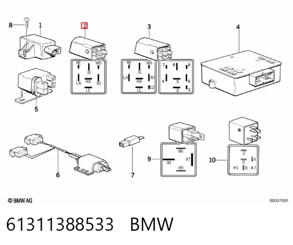 Relê de pisca-pisca 61311388533 BMW