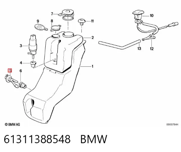 Sensor do nível de tanque de lavador de pára-brisas 61311388548 BMW