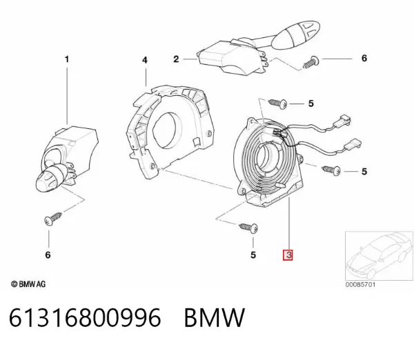 Anel AIRBAG de contato, cabo plano do volante Mini Cooper R50, R53