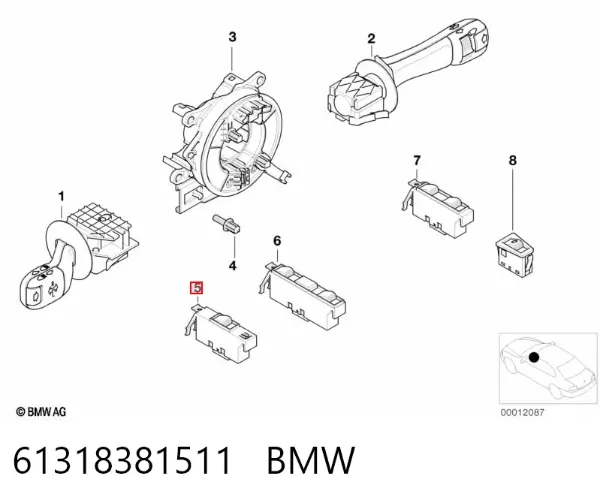 Botão dianteiro esquerdo de ativação de motor de acionamento de vidro 61318381511 BMW