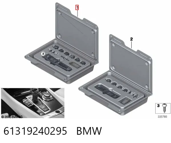 Bloco de botões do console central 61319240295 BMW