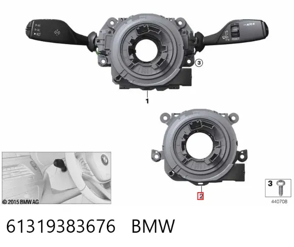 Anel AIRBAG de contato, cabo plano do volante 61319383676 BMW