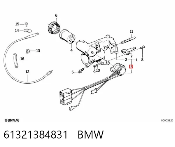 Grupo de contato de fecho de ignição 61321384831 BMW