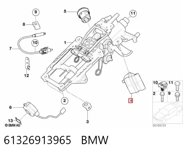 Grupo de contato de fecho de ignição 61326913965 BMW