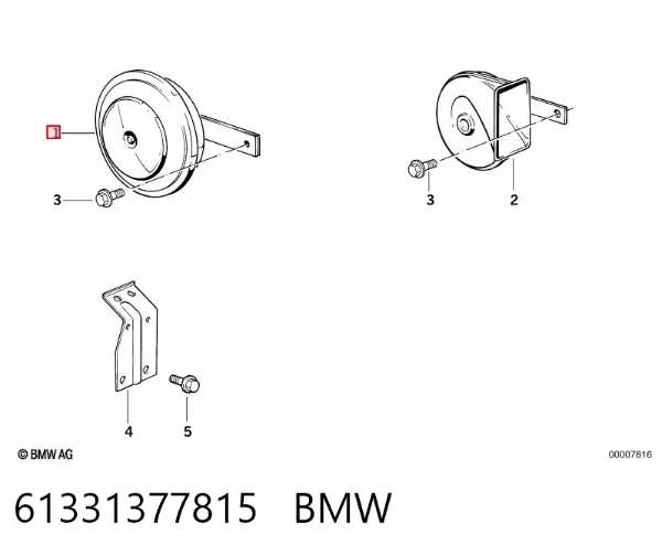 Sinal sonoro (cláxon) 61331377815 BMW