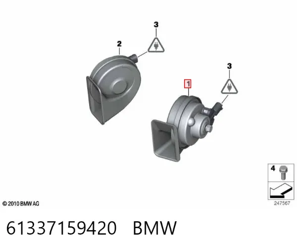 Sinal sonoro (cláxon) 61337159420 BMW