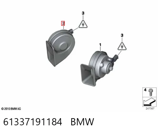 Sinal sonoro (cláxon) 61337191184 BMW
