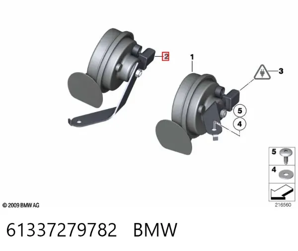 Sinal sonoro (cláxon) 61337279782 BMW