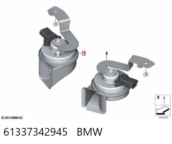 Sinal sonoro (cláxon) 61337342945 BMW