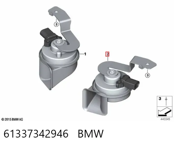 Sinal sonoro (cláxon) 61337342946 BMW
