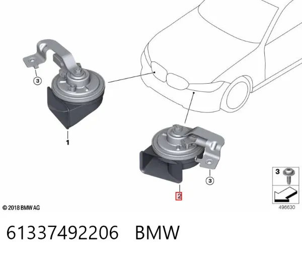 Sinal sonoro (cláxon) 61337492206 BMW