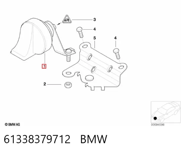 Sinal sonoro (cláxon) 61338379712 BMW