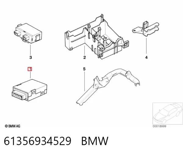 Módulo de direção (Centralina eletrônica) de imobilizador 61356934529 BMW