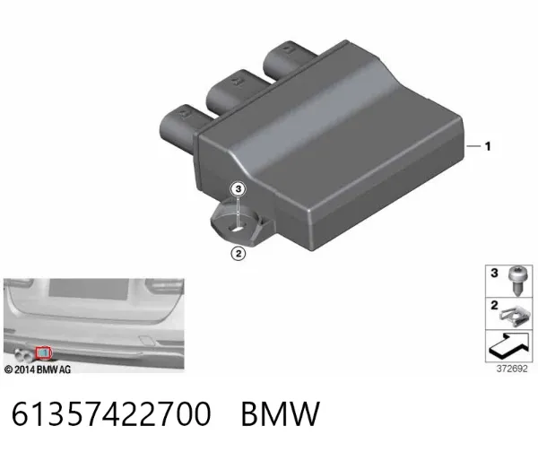 Sensor de abertura de tampa de porta-malas/da porta traseira (de tampa de alcapão) 61357422700 BMW