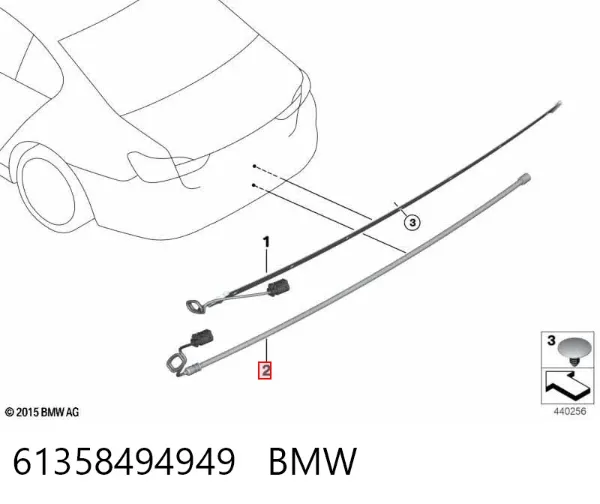 Sensor de abertura de tampa de porta-malas/da porta traseira (de tampa de alcapão) 61358494949 BMW
