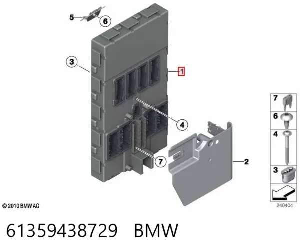 Unidade de dispositivos de segurança 61359438729 BMW