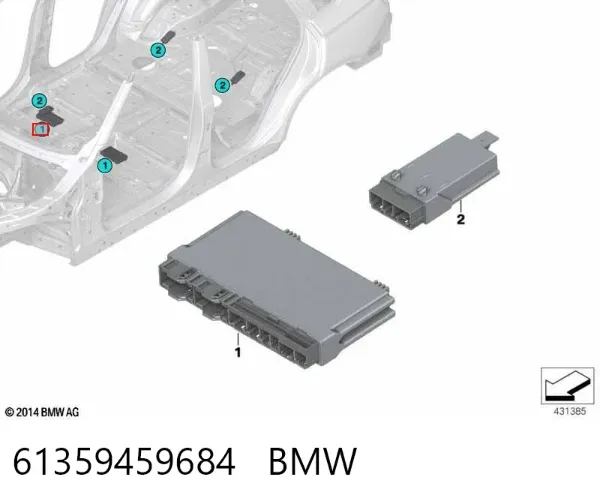 Módulo de controle do assento dianteiro 61359459684 BMW