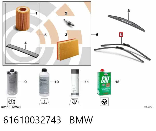 Limpa-pára-brisas do pára-brisas, kit de 2 un. 61610032743 BMW
