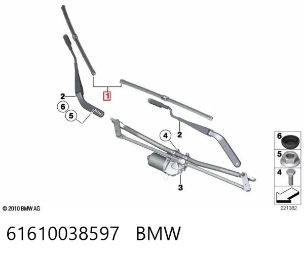 Limpa-pára-brisas do pára-brisas, kit de 2 un. 61610038597 BMW