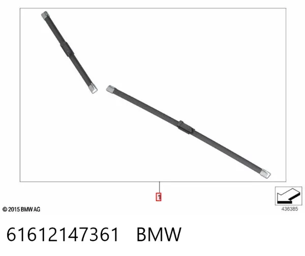 Limpa-pára-brisas do pára-brisas, kit de 2 un. 61612147361 BMW
