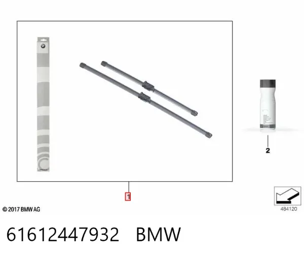 Limpa-pára-brisas do pára-brisas, kit de 2 un. 61612447932 BMW