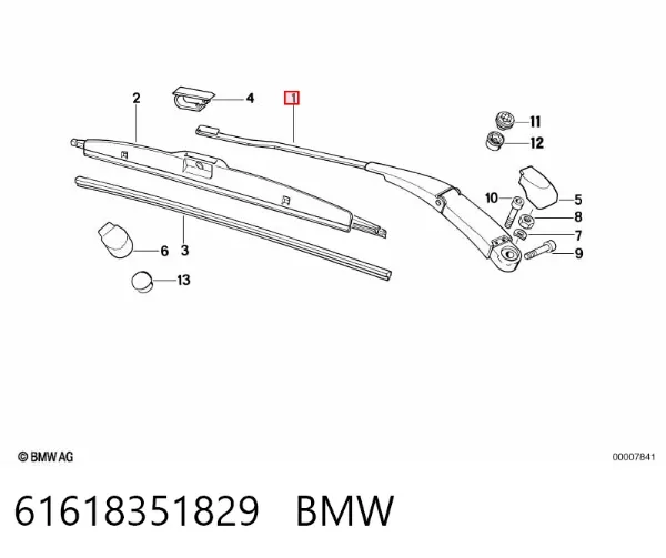 Braço de limpa-pára-brisas do pára-brisas 61618351829 BMW