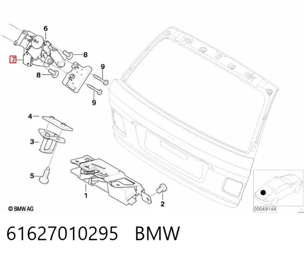 Motor de limpador pára-brisas de vidro traseiro 61627010295 BMW