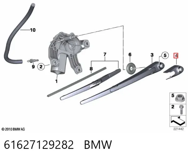 Limpa-pára-brisas de vidro traseiro 61627129282 BMW