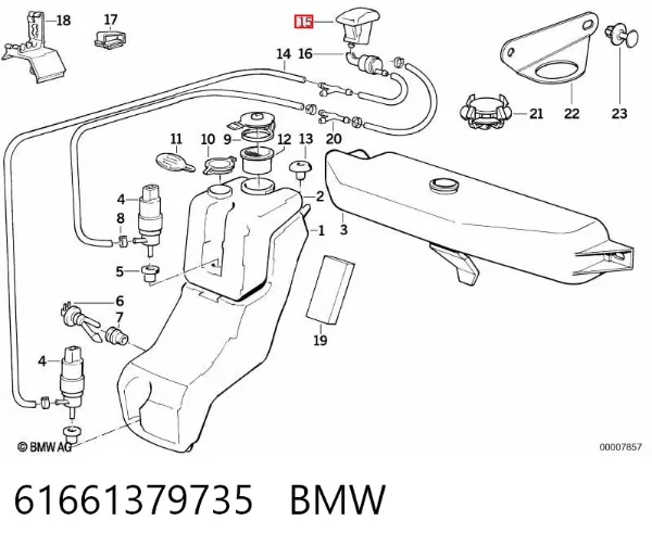 Injetor de fluido para lavador de pára-brisas 61661379735 BMW