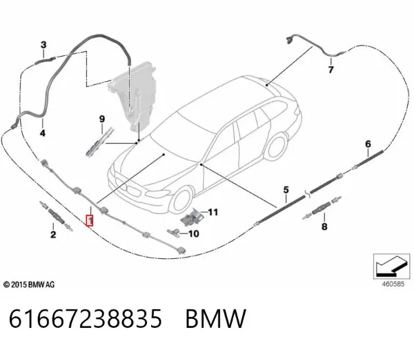 Injetor de fluido para lavador de pára-brisas 61667238835 BMW