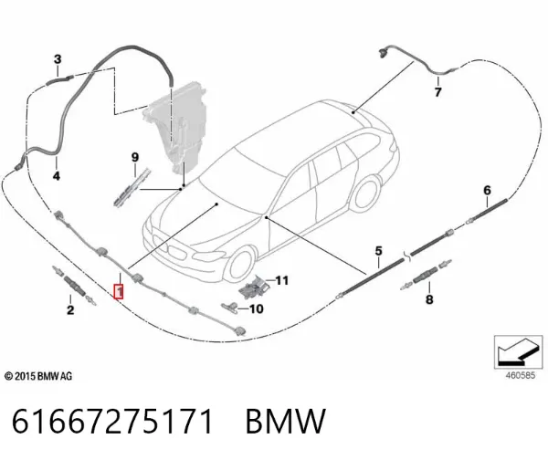 Injetor de fluido para lavador de pára-brisas 61667275171 BMW