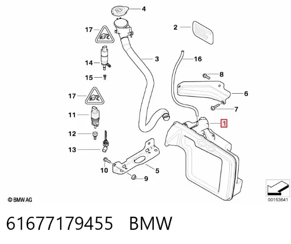Tanque de fluido para lavador das luzes 61677179455 BMW