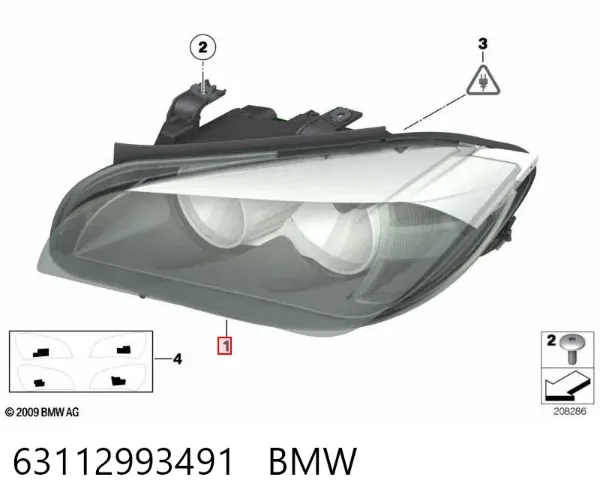 Luz esquerda 63112993491 BMW