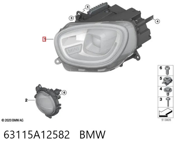 Luz direita 63115A12582 BMW