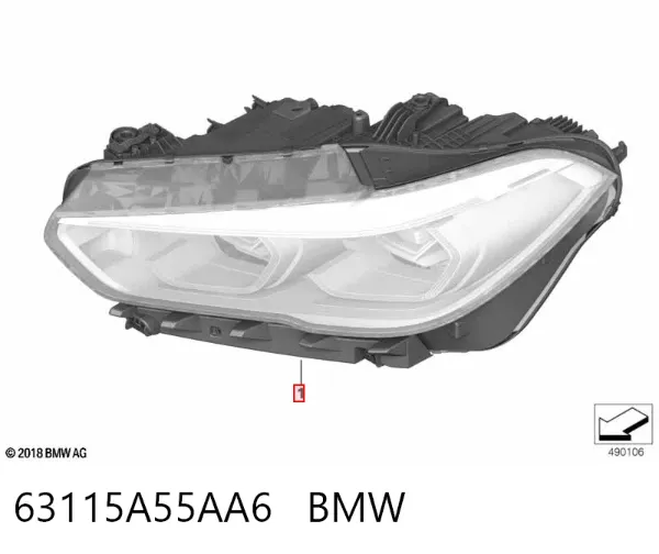 Luz direita 63115A55AA6 BMW