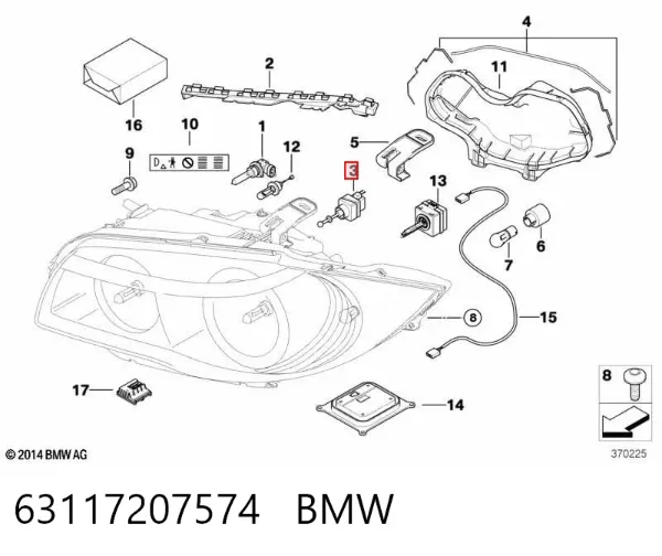 Corretor da luz 63117207574 BMW