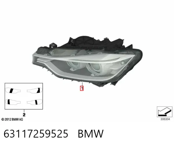 Luz esquerda 63117259525 BMW