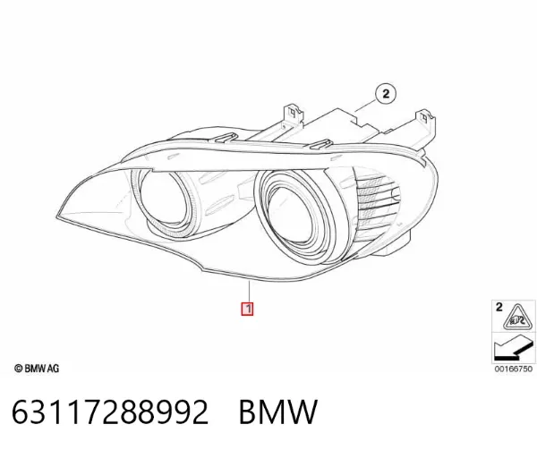 Luz direita 63117288992 BMW